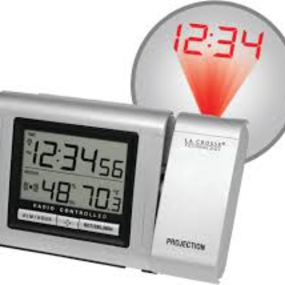 La Crosse Technology Projection Alarm Clock with Indoor Temperature and Humidity